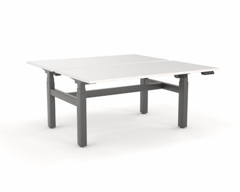 OLG Agile Electric Height Adjustable Double Sided 2 Person Desk 2 Column Black Standing Desks Dunn Furniture - Online Office Furniture for Brisbane Sydney Melbourne Canberra Adelaide