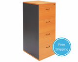 Rapidline Rapid Worker 4 Drawer Filing Cabinet - Beech/Ironstone Storage Units Dunn Furniture - Online Office Furniture for Brisbane Sydney Melbourne Canberra Adelaide