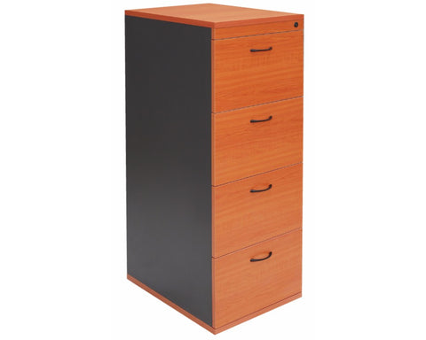 Rapidline Rapid Worker 4 Drawer Filing Cabinet - Cherry/ Ironstone Storage Units Dunn Furniture - Online Office Furniture for Brisbane Sydney Melbourne Canberra Adelaide