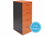 Rapidline Rapid Worker 4 Drawer Filing Cabinet - Cherry/ Ironstone Storage Units Dunn Furniture - Online Office Furniture for Brisbane Sydney Melbourne Canberra Adelaide