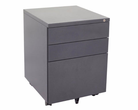 Rapidline 3 Drawer Metal Mobile Pedestal - Graphite Ripple Mobile Storage Units Dunn Furniture - Online Office Furniture for Brisbane Sydney Melbourne Canberra Adelaide