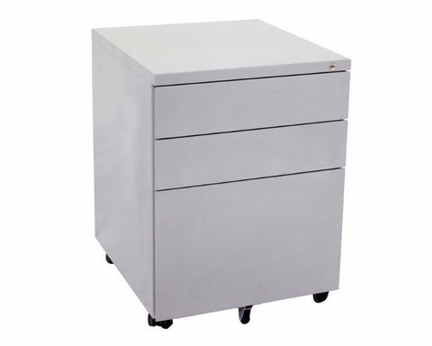 Rapidline 3 Drawer Metal Mobile Pedestal - Precious Silver Mobile Storage Units Dunn Furniture - Online Office Furniture for Brisbane Sydney Melbourne Canberra Adelaide