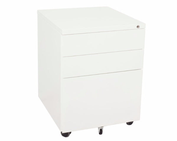 Rapidline 3 Drawer Metal Mobile Pedestal - White Mobile Storage Units Dunn Furniture - Online Office Furniture for Brisbane Sydney Melbourne Canberra Adelaide