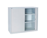 Rapidline GO Tambour Steel Cupboard White Satin Storage Units Dunn Furniture - Online Office Furniture for Brisbane Sydney Melbourne Canberra Adelaide