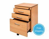 Rapidline Rapid Span Mobile Pedestal 3 Drawer Beech Mobile Storage Units Dunn Furniture - Online Office Furniture for Brisbane Sydney Melbourne Canberra Adelaide