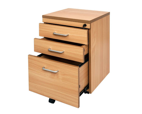 Rapidline Rapid Span Mobile Pedestal 3 Drawer Beech Mobile Storage Units Dunn Furniture - Online Office Furniture for Brisbane Sydney Melbourne Canberra Adelaide