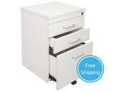 Rapidline Rapid Vibe Mobile Pedestal 3 Drawer White Mobile Storage Units Dunn Furniture - Online Office Furniture for Brisbane Sydney Melbourne Canberra Adelaide