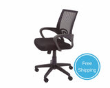 Rapidline Vesta Mesh Back Operator Chair With Arms Black Task Chairs Dunn Furniture - Online Office Furniture for Brisbane Sydney Melbourne Canberra Adelaide