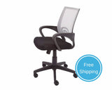 Rapidline Vesta Mesh Back Operator Chair With Arms Silver Task Chairs Dunn Furniture - Online Office Furniture for Brisbane Sydney Melbourne Canberra Adelaide