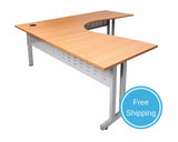 Rapidline Rapid Span C-Leg Corner Workstation Beech Computer Desks Dunn Furniture - Online Office Furniture for Brisbane Sydney Melbourne Canberra Adelaide