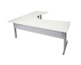 Rapidline Rapid Span C-Leg Corner Workstation White with Silver Frame Computer Desks Dunn Furniture - Online Office Furniture for Brisbane Sydney Melbourne Canberra Adelaide