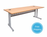 Rapidline Rapid Span Desk with C-Leg Beech Computer Desks Dunn Furniture - Online Office Furniture for Brisbane Sydney Melbourne Canberra Adelaide