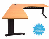 Rapidline Rapid Span Corner Workstation Beech with Black Frame Computer Desks Dunn Furniture - Online Office Furniture for Brisbane Sydney Melbourne Canberra Adelaide