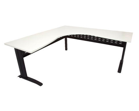 Rapidline Rapid Span Corner Workstation White with Black Frame Computer Desks Dunn Furniture - Online Office Furniture for Brisbane Sydney Melbourne Canberra Adelaide