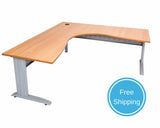 Rapidline Rapid Span Corner Workstation Beech with Silver Frame Computer Desks Dunn Furniture - Online Office Furniture for Brisbane Sydney Melbourne Canberra Adelaide