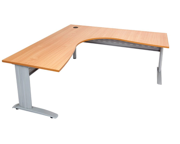 Rapidline Rapid Span Corner Workstation Beech with Silver Frame Computer Desks Dunn Furniture - Online Office Furniture for Brisbane Sydney Melbourne Canberra Adelaide