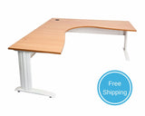 Rapidline Rapid Span Corner Workstation Beech with White Frame Computer Desks Dunn Furniture - Online Office Furniture for Brisbane Sydney Melbourne Canberra Adelaide