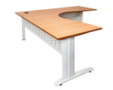 Rapidline Rapid Span Corner Workstation Beech with White Frame Computer Desks Dunn Furniture - Online Office Furniture for Brisbane Sydney Melbourne Canberra Adelaide