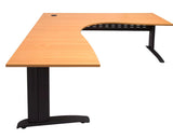 Rapidline Rapid Span Corner Workstation Beech with Black Frame Computer Desks Dunn Furniture - Online Office Furniture for Brisbane Sydney Melbourne Canberra Adelaide