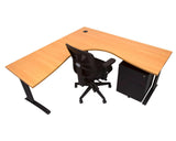 Rapidline Rapid Span Corner Workstation Beech with Black Frame Computer Desks Dunn Furniture - Online Office Furniture for Brisbane Sydney Melbourne Canberra Adelaide