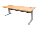 Rapidline Rapid Span Desk in Beech with Silver Frame Computer Desks Dunn Furniture - Online Office Furniture for Brisbane Sydney Melbourne Canberra Adelaide