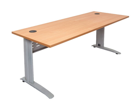 Rapidline Rapid Span Desk in Beech with Silver Frame Computer Desks Dunn Furniture - Online Office Furniture for Brisbane Sydney Melbourne Canberra Adelaide