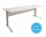 Rapidline Rapid Span Desk in White with White Frame Computer Desks Dunn Furniture - Online Office Furniture for Brisbane Sydney Melbourne Canberra Adelaide