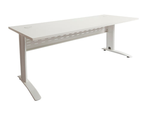 Rapidline Rapid Span Desk in White with White Frame Computer Desks Dunn Furniture - Online Office Furniture for Brisbane Sydney Melbourne Canberra Adelaide