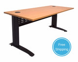 Rapidline Rapid Span Desk Beech with Black Frame Computer Desks Dunn Furniture - Online Office Furniture for Brisbane Sydney Melbourne Canberra Adelaide