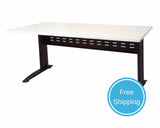 Rapidline Rapid Span Desk in White with Black Frame Computer Desks Dunn Furniture - Online Office Furniture for Brisbane Sydney Melbourne Canberra Adelaide
