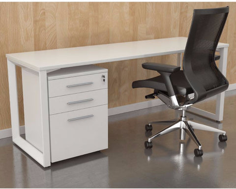 OLG Anvil Straightline Desk White Frame Computer Desks Dunn Furniture - Online Office Furniture for Brisbane Sydney Melbourne Canberra Adelaide