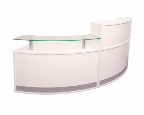 Rapidline Modular Round Reception Counter White Reception Dunn Furniture - Online Office Furniture for Brisbane Sydney Melbourne Canberra Adelaide