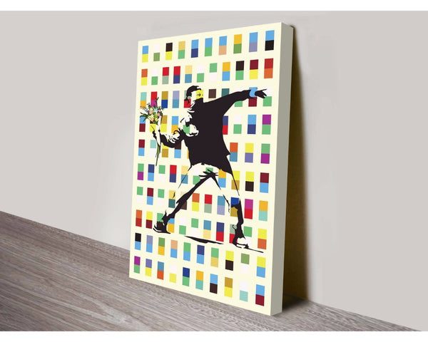 Retro Rage Flower Thrower By Banksy Wall Art Banksy Dunn Furniture - Online Office Furniture for Brisbane Sydney Melbourne Canberra Adelaide