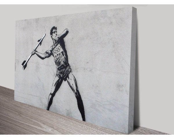 Javelin Thrower By Banksy Wall Art Banksy Dunn Furniture - Online Office Furniture for Brisbane Sydney Melbourne Canberra Adelaide