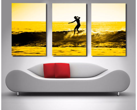 Lone Surfer Triptych 3 Piece Wall Art 3 Piece Wall Art Dunn Furniture - Online Office Furniture for Brisbane Sydney Melbourne Canberra Adelaide