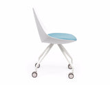 OLG Luna White Chair with Castor Base Visitor Chairs Dunn Furniture - Online Office Furniture for Brisbane Sydney Melbourne Canberra Adelaide