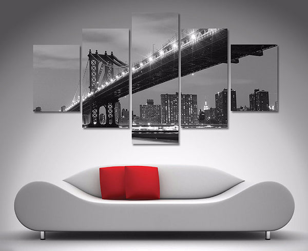 Manhattan Bridge Black and White 5 Piece Diamond Shaped Wall Art 5 Piece Diamond Shaped Wall Art Dunn Furniture - Online Office Furniture for Brisbane Sydney Melbourne Canberra Adelaide