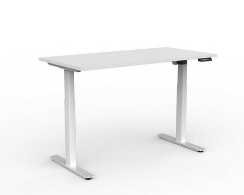 OLG Agile Electric Height Adjustable Desk 2 Column White Standing Desks Dunn Furniture - Online Office Furniture for Brisbane Sydney Melbourne Canberra Adelaide