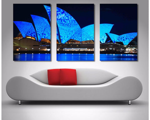 Blue Opera House Triptych 3 Piece Wall Art 3 Piece Wall Art Dunn Furniture - Online Office Furniture for Brisbane Sydney Melbourne Canberra Adelaide