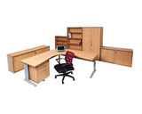 Rapidline Rapid Span Corner Workstation Beech with Silver Frame Computer Desks Dunn Furniture - Online Office Furniture for Brisbane Sydney Melbourne Canberra Adelaide