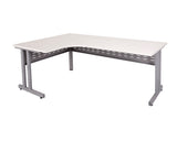 Rapidline Rapid Span C-Leg Corner Workstation White with Silver Frame Computer Desks Dunn Furniture - Online Office Furniture for Brisbane Sydney Melbourne Canberra Adelaide