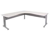 Rapidline Rapid Span C-Leg Corner Workstation White with Silver Frame Computer Desks Dunn Furniture - Online Office Furniture for Brisbane Sydney Melbourne Canberra Adelaide