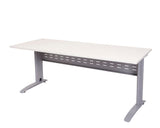 Rapidline Rapid Span Desk in White with Silver Frame Computer Desks Dunn Furniture - Online Office Furniture for Brisbane Sydney Melbourne Canberra Adelaide