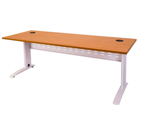 Rapidline Rapid Span Desk in Beech with White Frame Computer Desks Dunn Furniture - Online Office Furniture for Brisbane Sydney Melbourne Canberra Adelaide