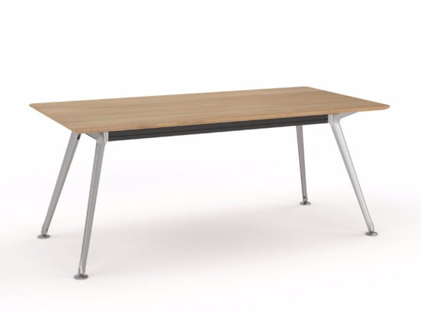 OLG Team Meeting Table Beech With Polished Alloy Frame Meeting Tables Dunn Furniture - Online Office Furniture for Brisbane Sydney Melbourne Canberra Adelaide