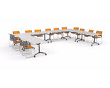 OLG Uni Flip Table White With Chrome Frame Meeting Tables Dunn Furniture - Online Office Furniture for Brisbane Sydney Melbourne Canberra Adelaide