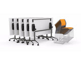 OLG Uni Flip Table White With Chrome Frame Meeting Tables Dunn Furniture - Online Office Furniture for Brisbane Sydney Melbourne Canberra Adelaide