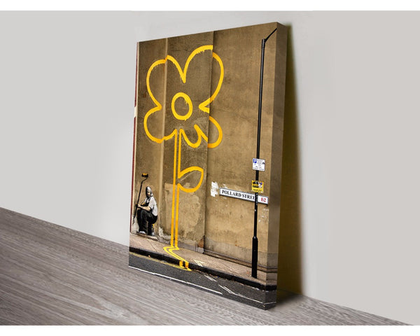 Yellow Line Man By Banksy Wall Art Banksy Dunn Furniture - Online Office Furniture for Brisbane Sydney Melbourne Canberra Adelaide