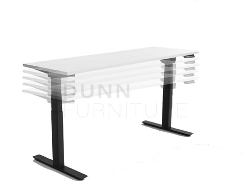 OLG Agile Electric Height Adjustable Desk Black Frame - 3 Column Standing Desks Dunn Furniture - Online Office Furniture for Brisbane Sydney Melbourne Canberra Adelaide