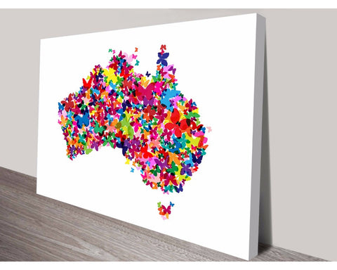 Butterflies Australia Map By Michael Tompsett Wall Art Modern Art Dunn Furniture - Online Office Furniture for Brisbane Sydney Melbourne Canberra Adelaide